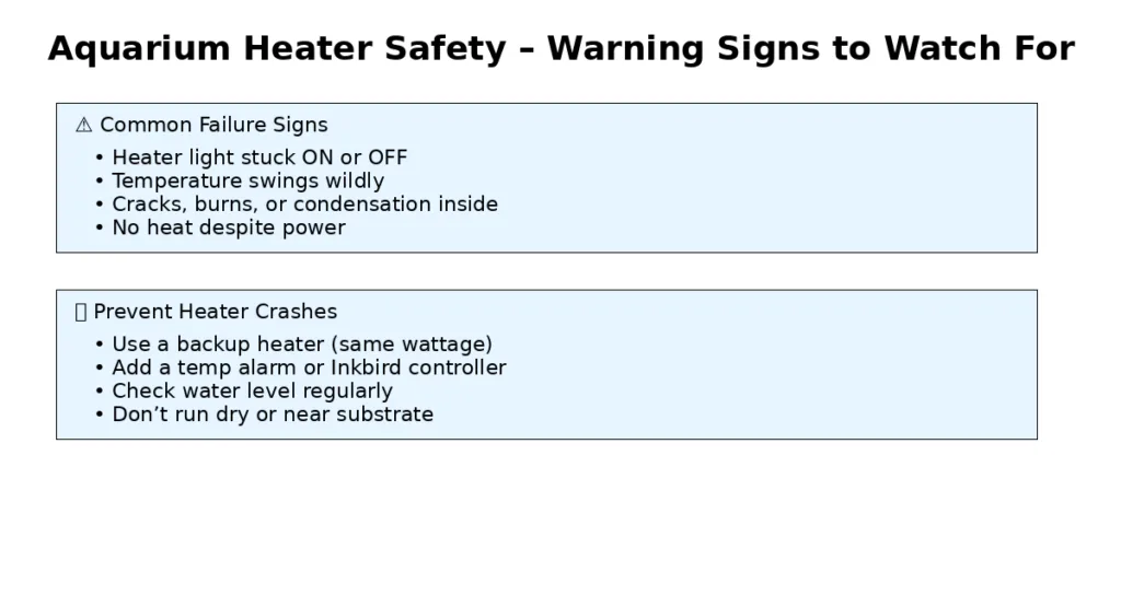 Aquarium heater safety graphic